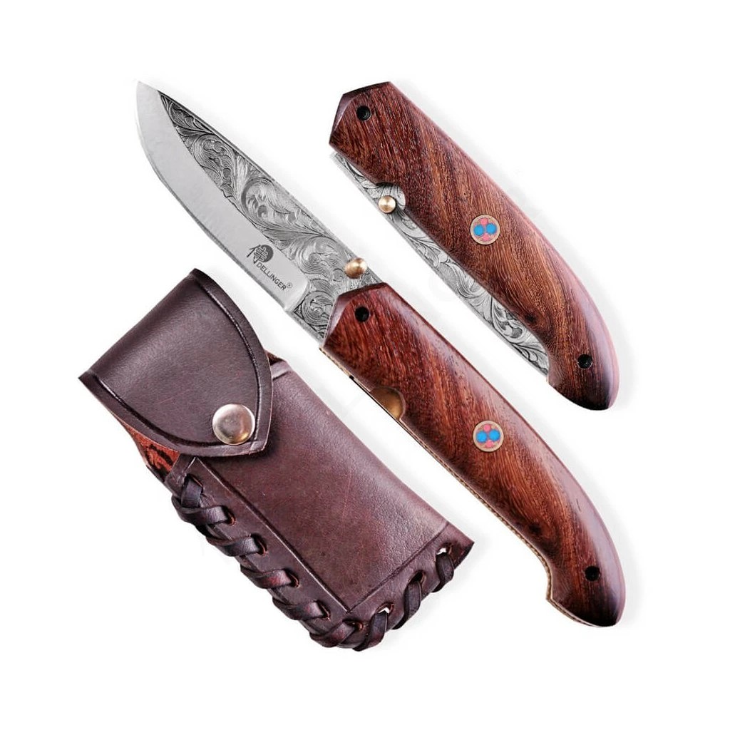 foto Zav�rac� n�� Dellinger D2 Engrave � ocel D2, wenge